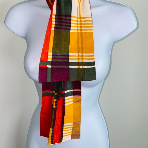 Beautiful Unisex Vintage Plaid Sash Style Scarf - Picture 7 of 9